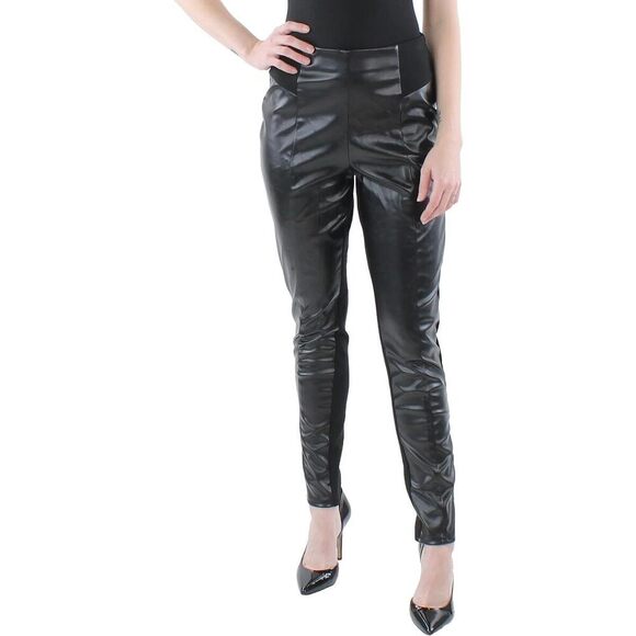 I.N.C. International Concepts Pants - I.N.C. Women's Black Mixed-Media High-Rise Pants S NWT